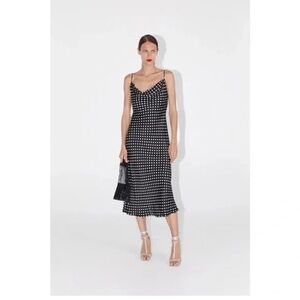 Zara Black and White Midi Dress